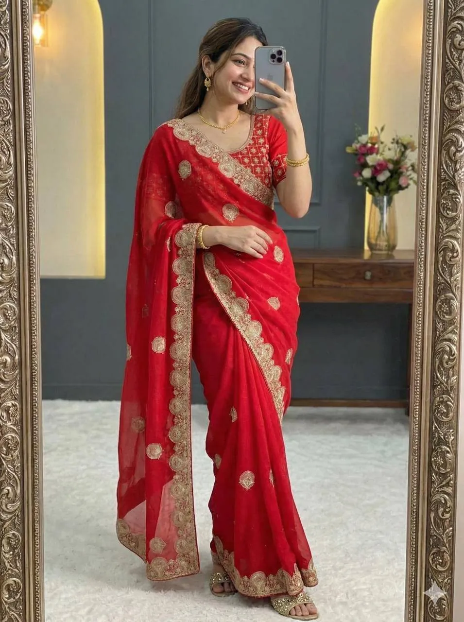 Bt 442 Beautiful Fandy Satin Silk Embroidered Saree Collection Sarees