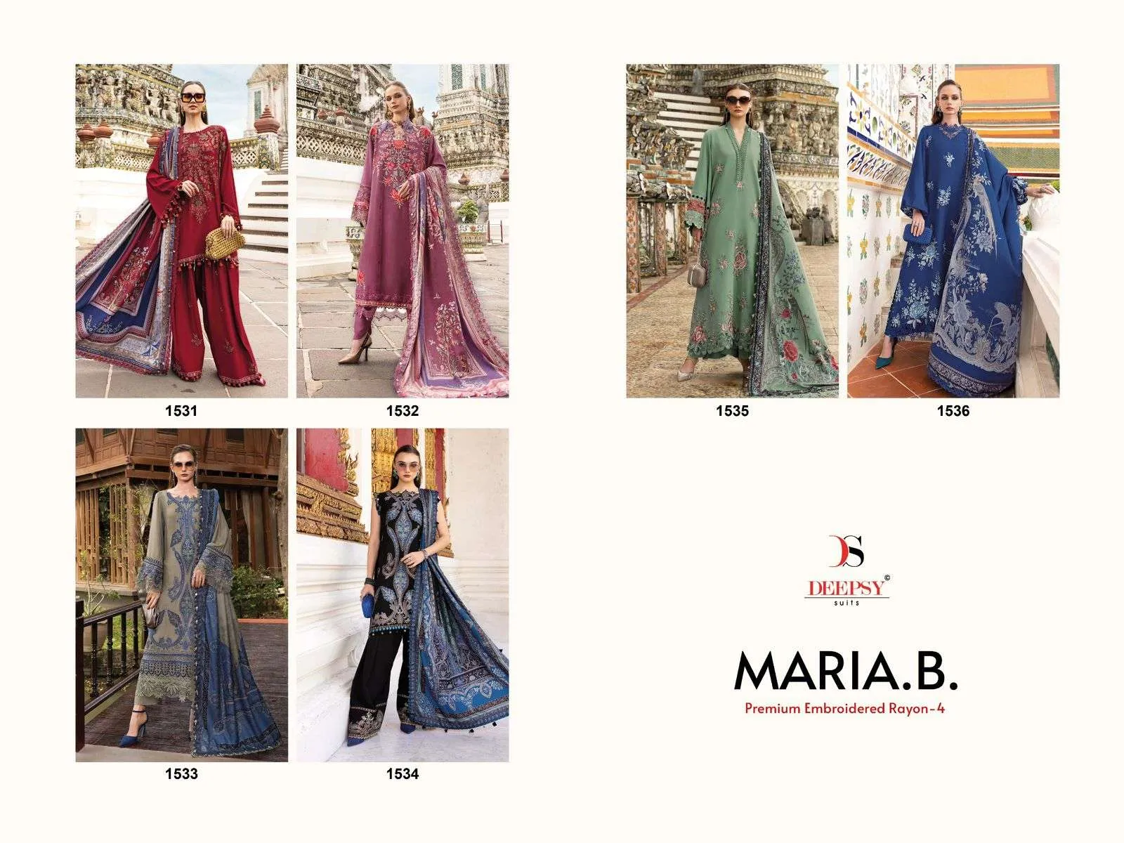 Deepsy Suits Maria B Premium Embroidered Rayon Vol 4 Pakistani Suits