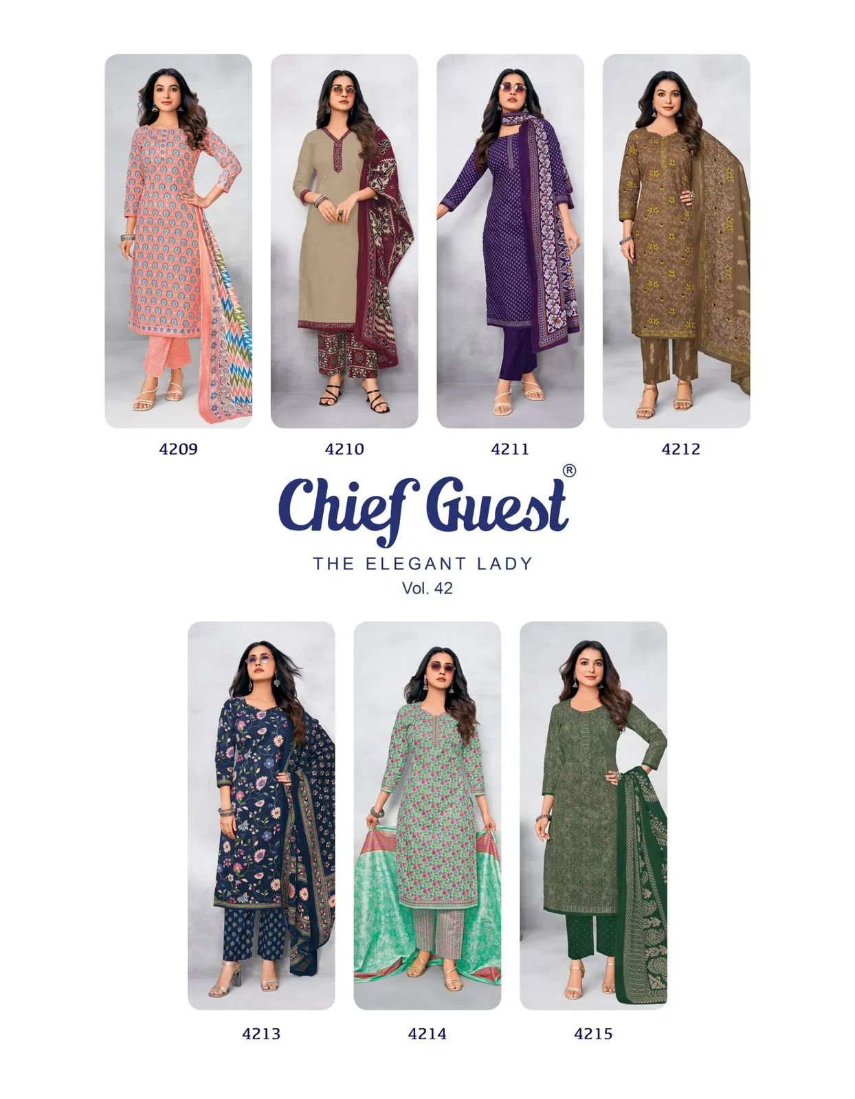 Deeptex Chief Guest Vol 42 Unstitched Suits