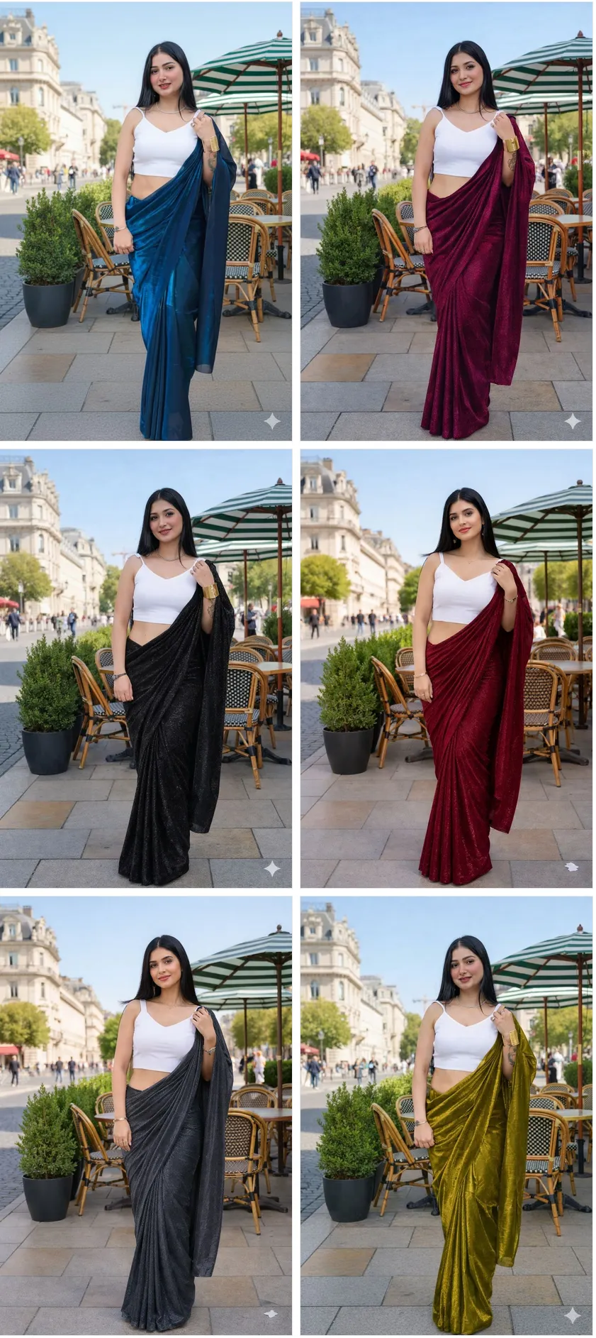 Delta White Blouse New Lycra Plain Fancy Saree Collection Sarees