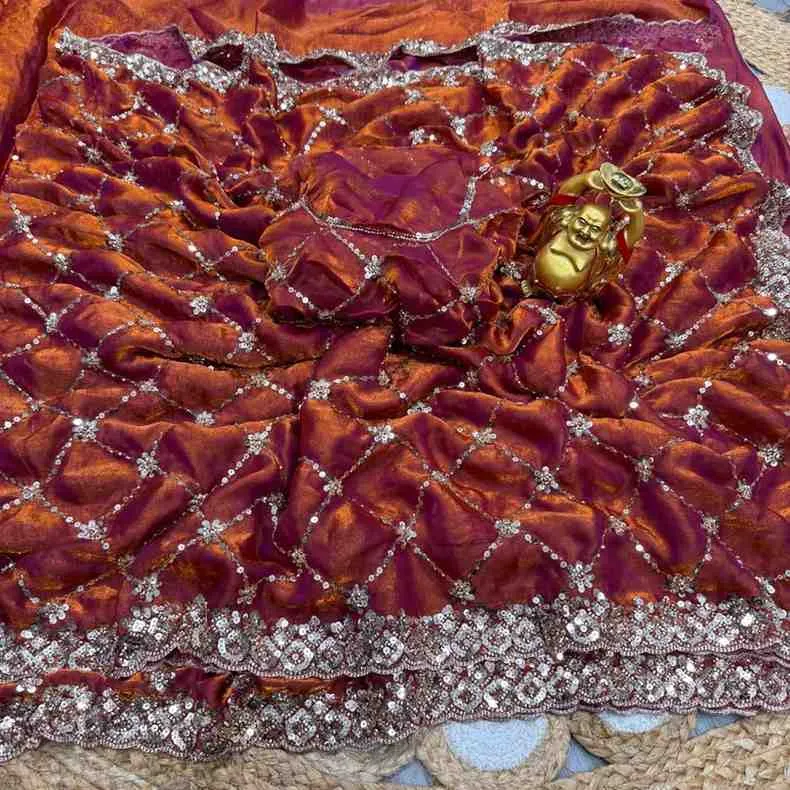 Ds 787 Pure Space Silk Handworked Party Wear Designer Saree Collection Sarees - Image 12