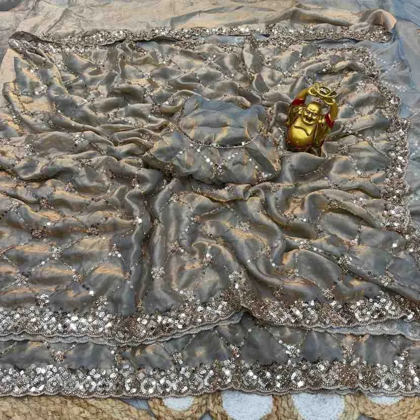 Ds 787 Pure Space Silk Handworked Party Wear Designer Saree Collection Sarees - Image 13