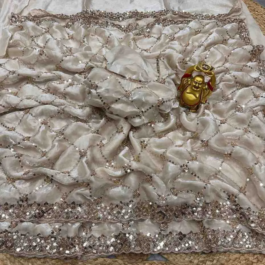 Ds 787 Pure Space Silk Handworked Party Wear Designer Saree Collection Sarees - Image 17