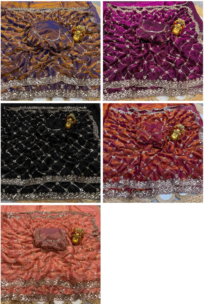 Ds 787 Pure Space Silk Handworked Party Wear Designer Saree Collection Sarees - Image 19