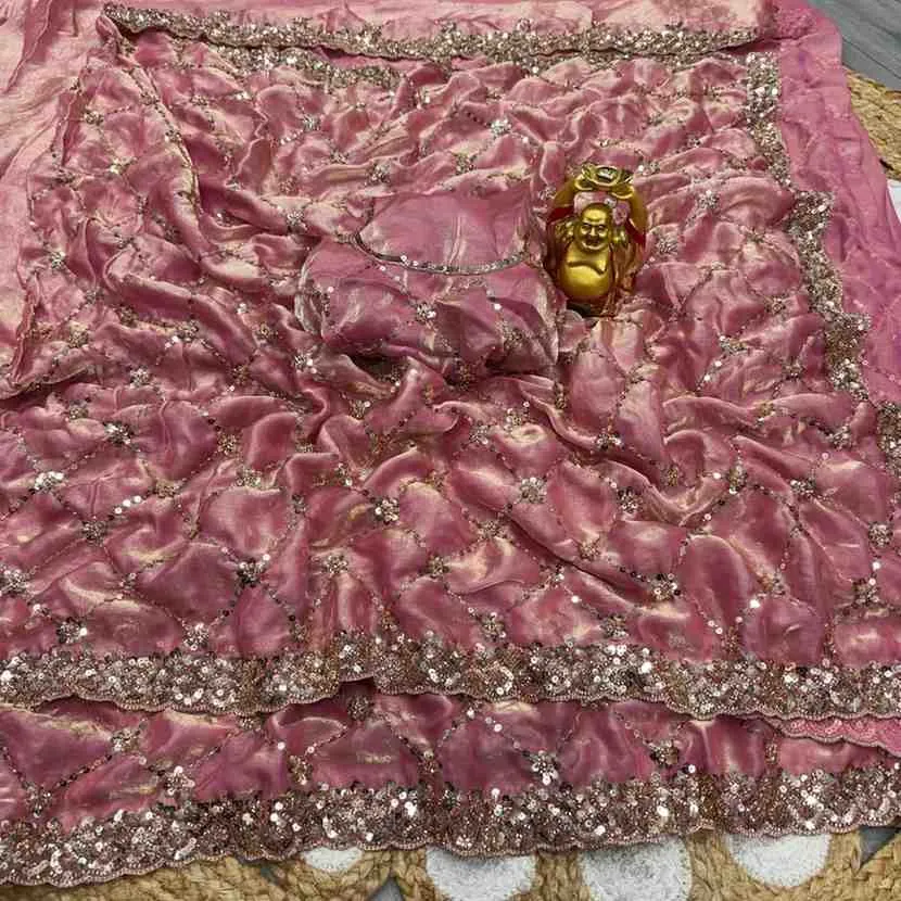 Ds 787 Pure Space Silk Handworked Party Wear Designer Saree Collection Sarees - Image 7