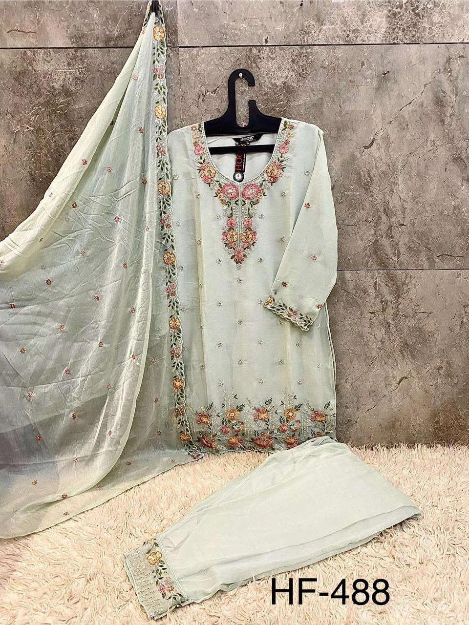 Hoor Tex Design No - Hf 488 A-d Pakistani Readymade Suits