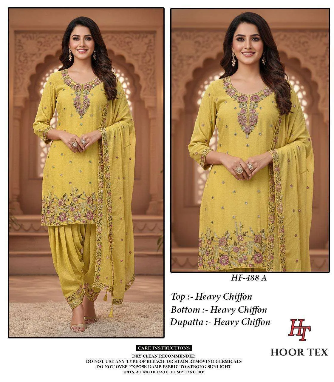 Hoor Tex Design No - Hf 488 A-d Pakistani Readymade Suits