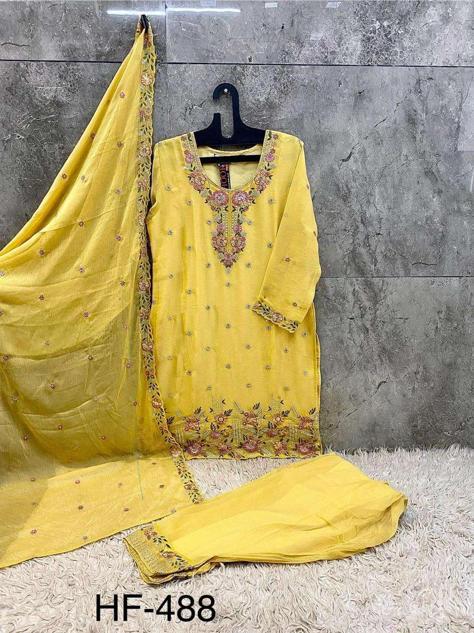 Hoor Tex Design No - Hf 488 A-d Pakistani Readymade Suits