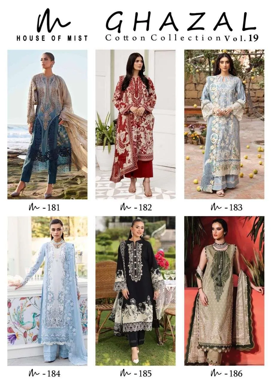 House Of Mist Ghazal Cotton Collection Vol 19 Unstitched Suits
