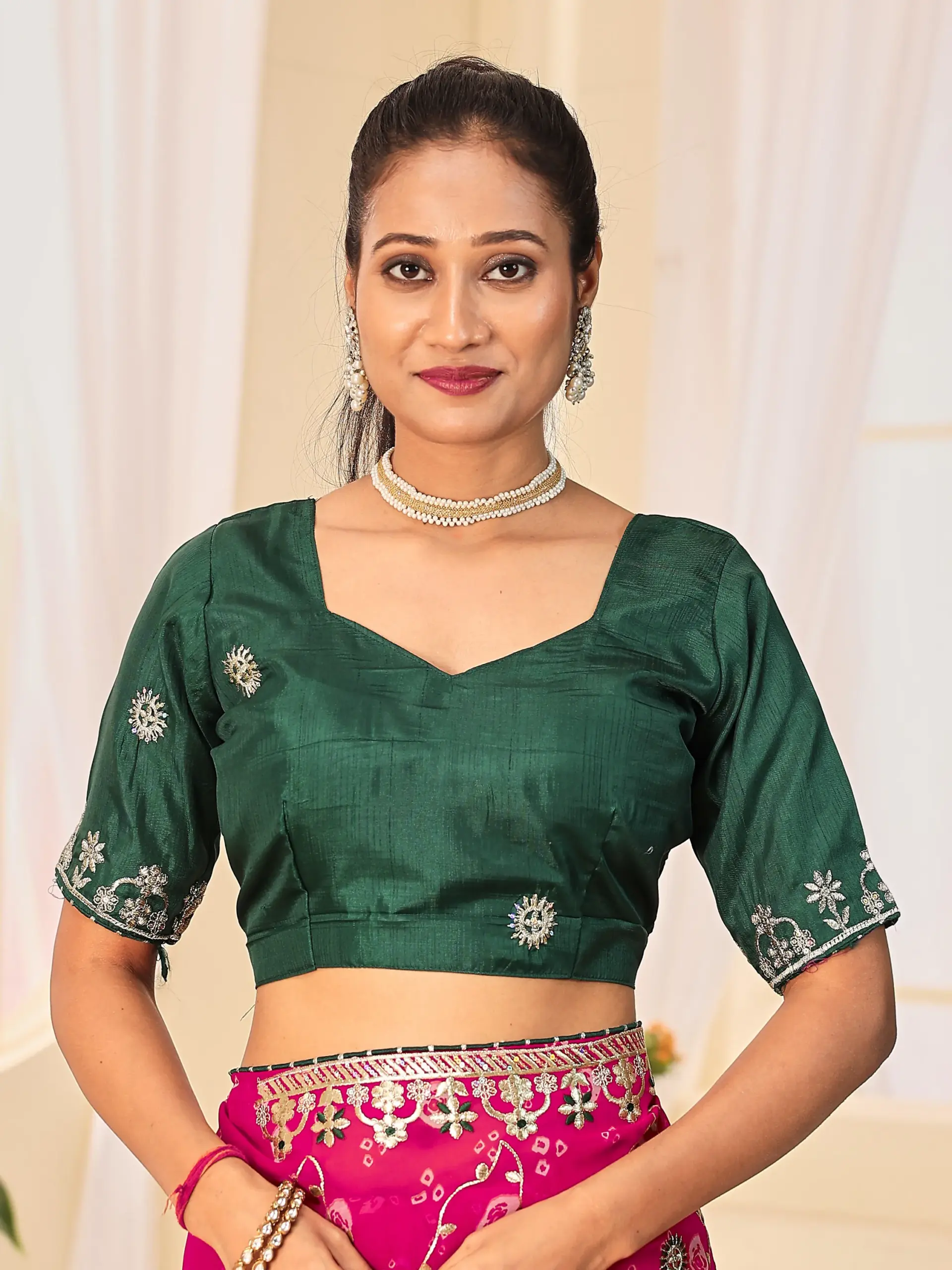 Jalnidhi Ful Patti Georgette with Embroidery Bandhani Saree Collection Sarees