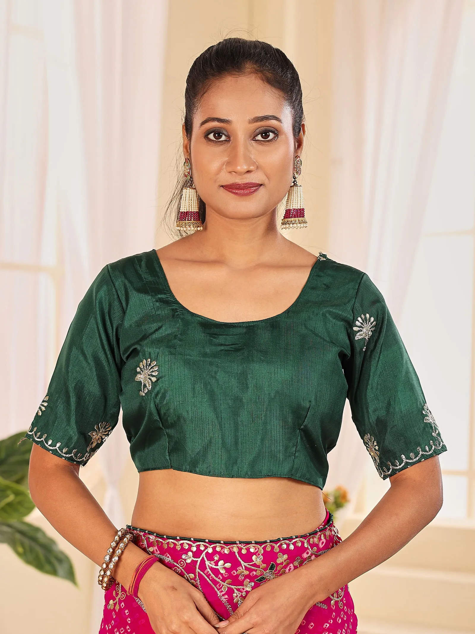 Jalnidhi Ful Patti Georgette with Embroidery Bandhani Saree Collection Sarees