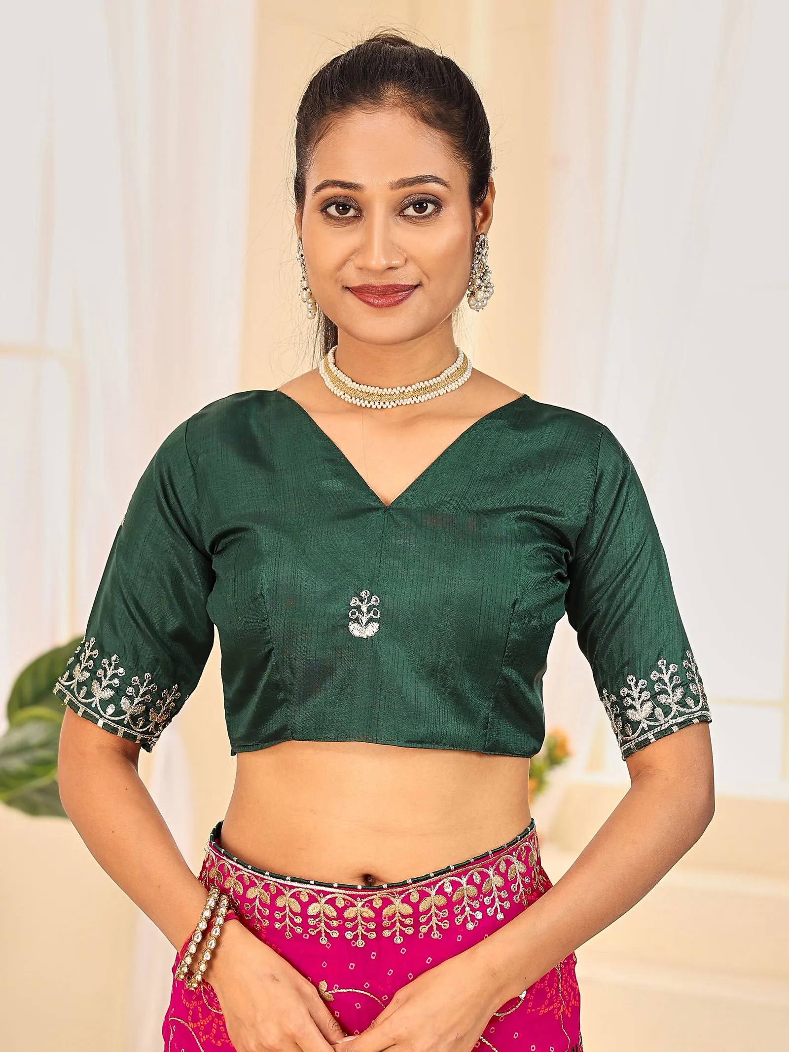 Jalnidhi Ful Patti Georgette with Embroidery Bandhani Saree Collection Sarees