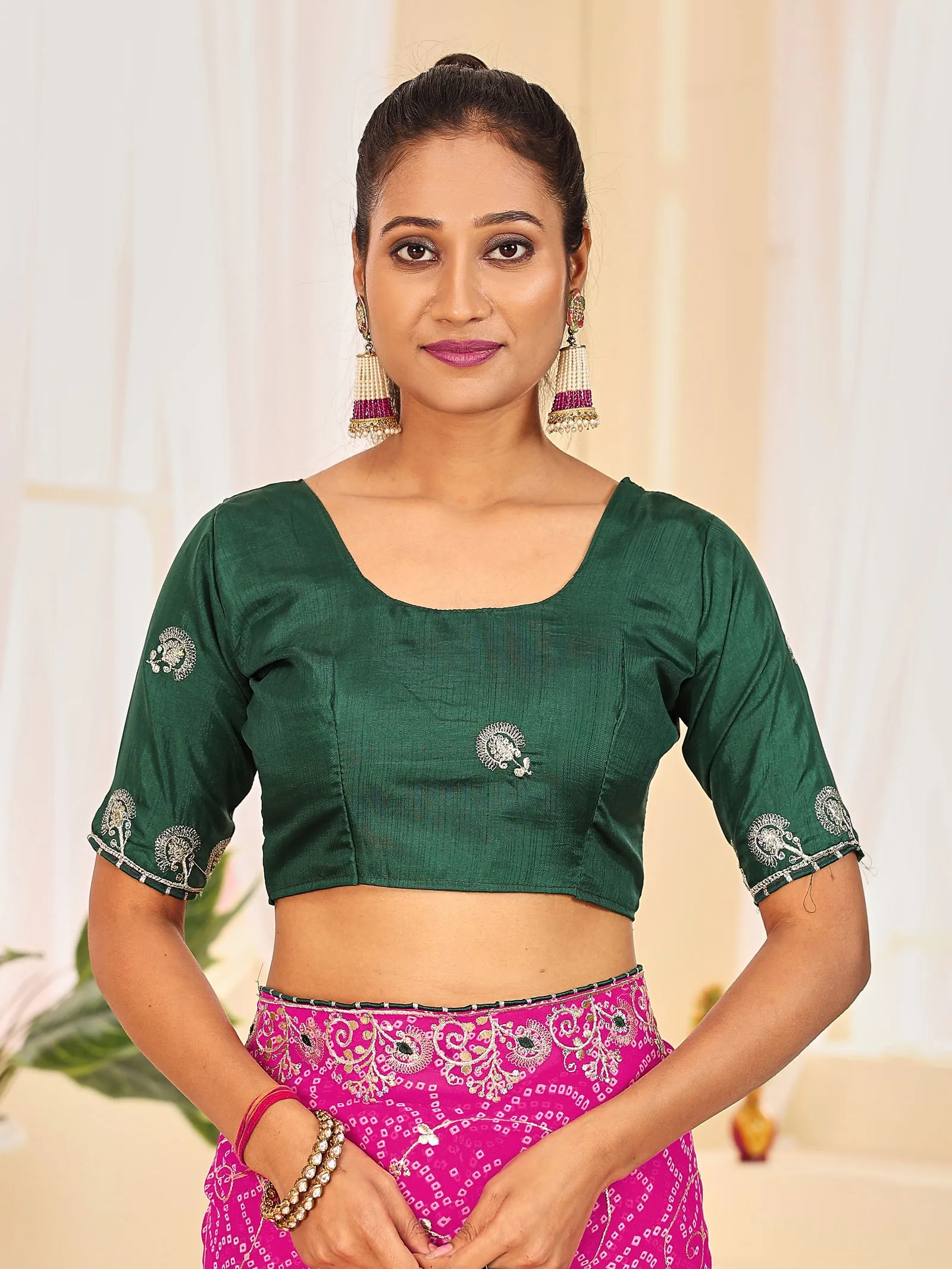 Jalnidhi Ful Patti Georgette with Embroidery Bandhani Saree Collection Sarees