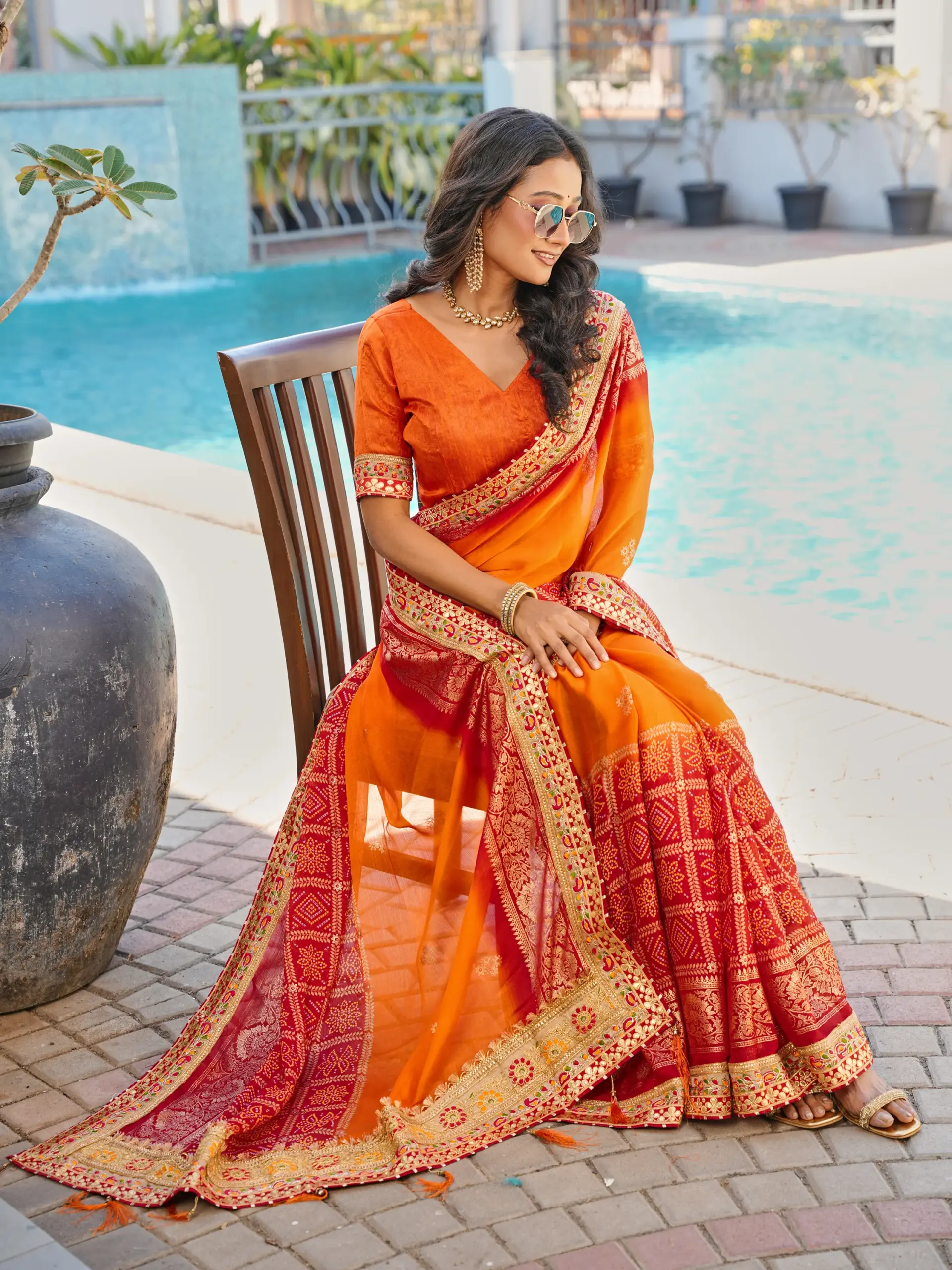 Jalnidhi Swarna Moss Chiffon with Work Saree Collection Sarees