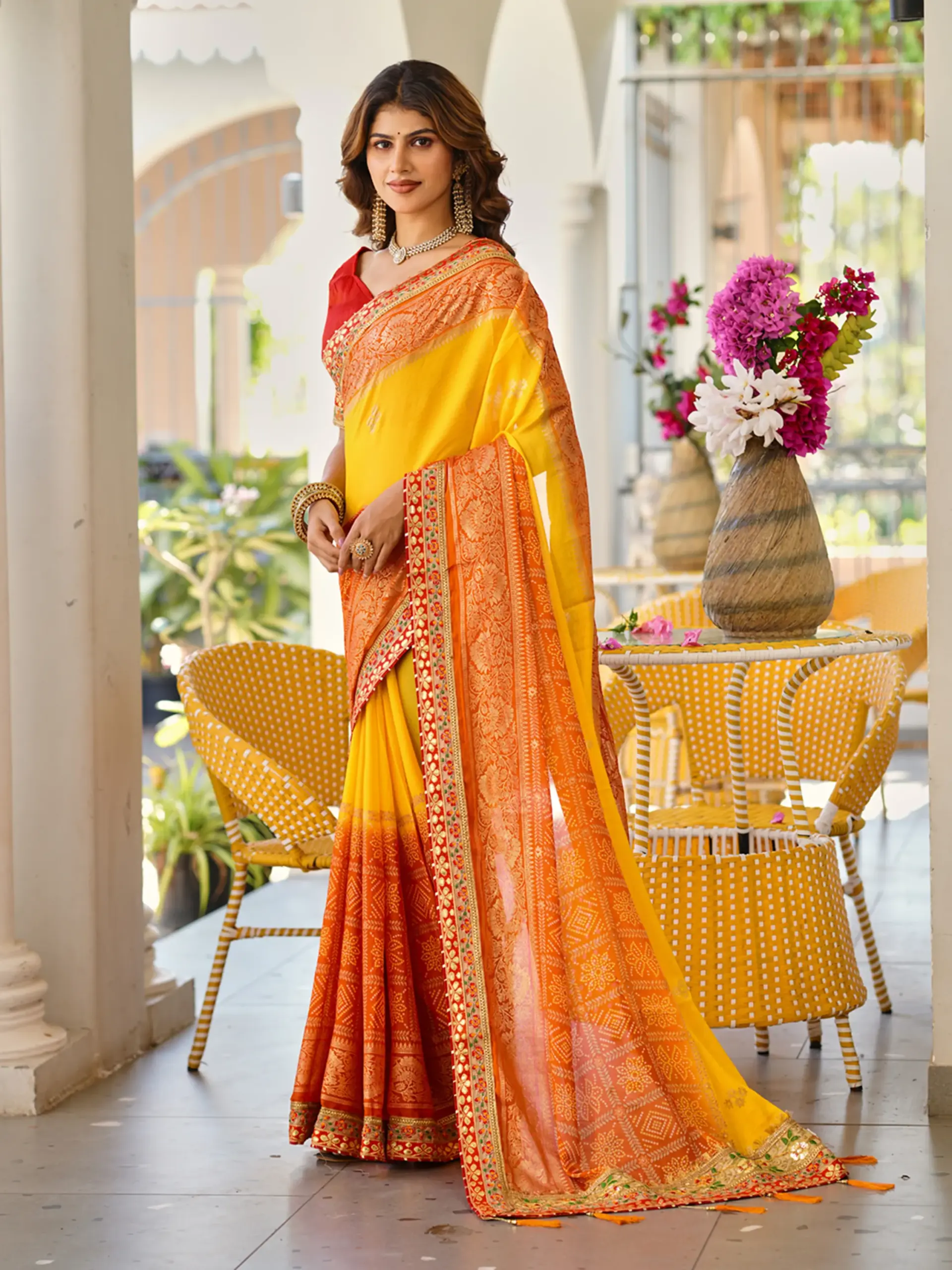 Jalnidhi Swarna Moss Chiffon with Work Saree Collection Sarees