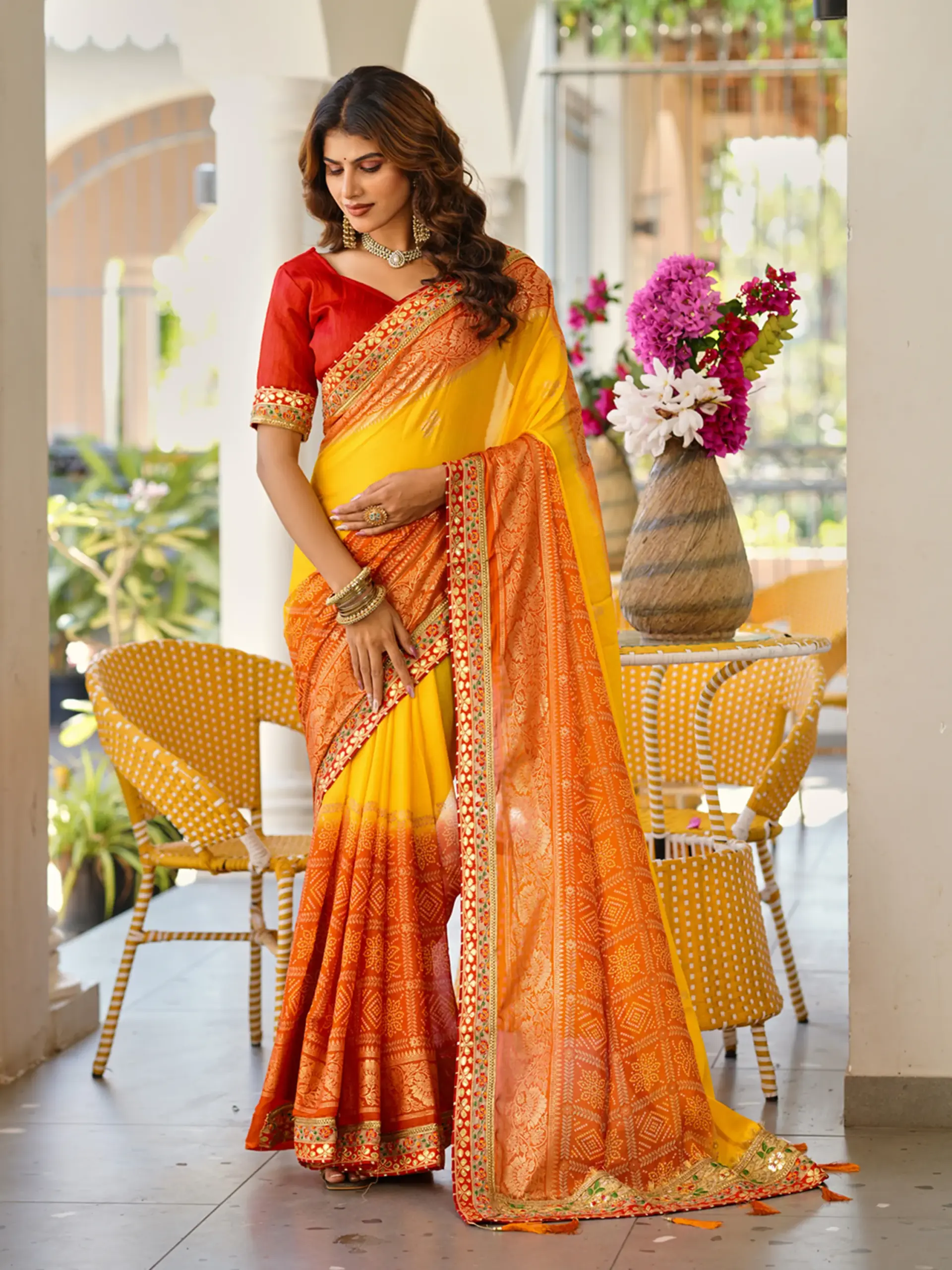 Jalnidhi Swarna Moss Chiffon with Work Saree Collection Sarees