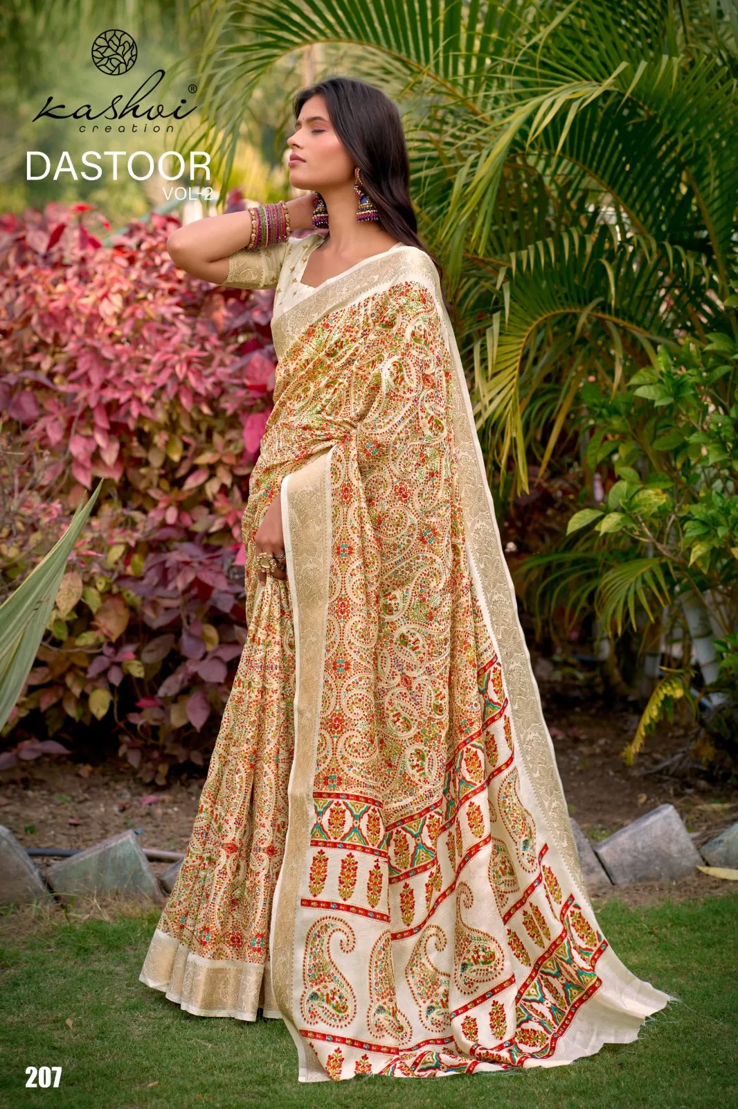 Kashvi Dastoor Vol 2 Viscose Moss Foil Casual Wear Saree Collection Sarees