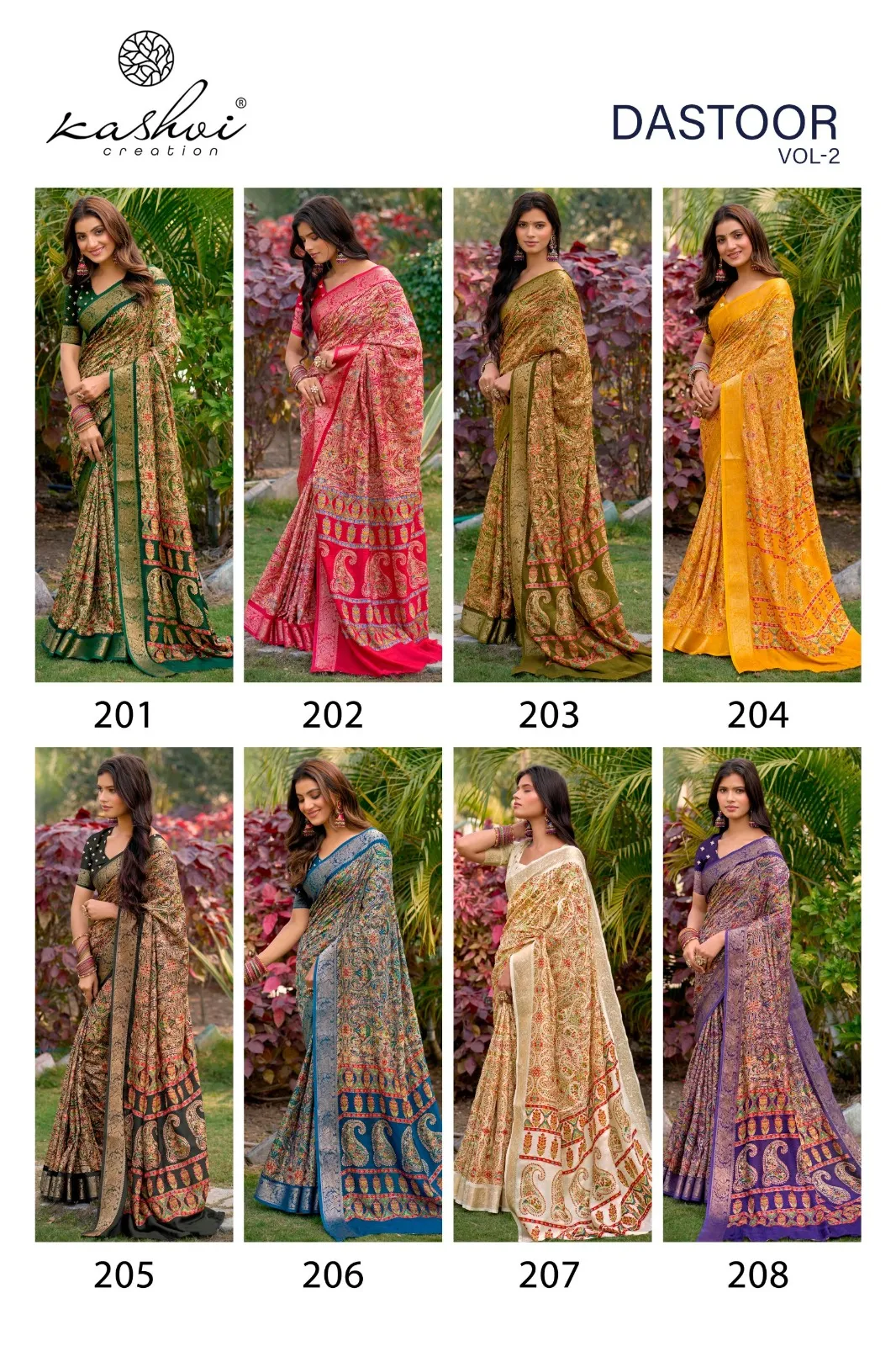 Kashvi Dastoor Vol 2 Viscose Moss Foil Casual Wear Saree Collection Sarees