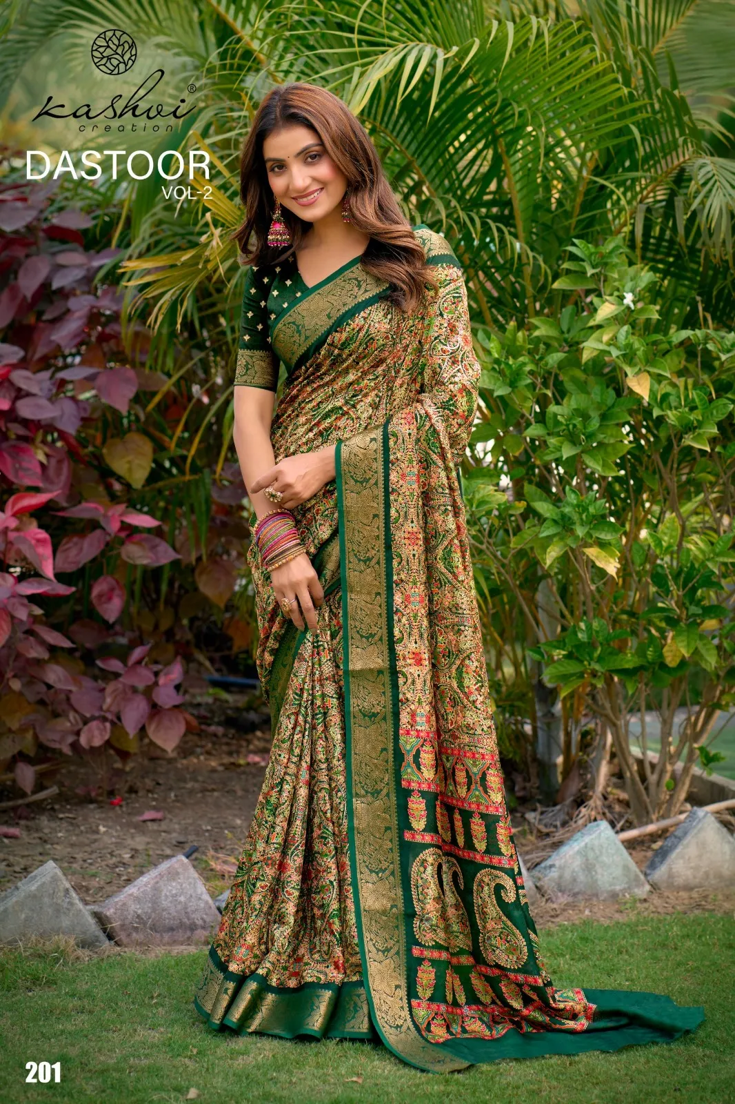 Kashvi Dastoor Vol 2 Viscose Moss Foil Casual Wear Saree Collection Sarees