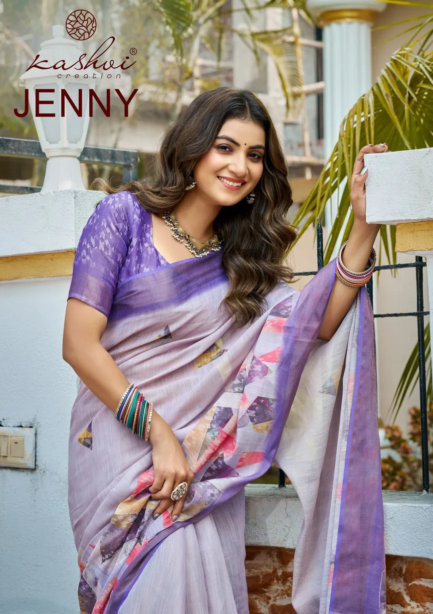Kashvi Jenny Silk with Aari Work Casual Wear Saree Collection Sarees