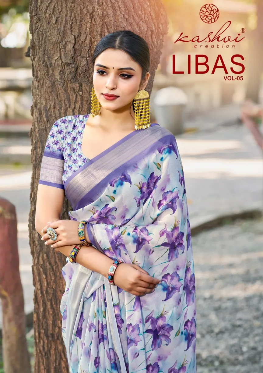 Kashvi Libas Vol 5 Dull Moss Digital Printed Casual Wear Saree Collection Sarees