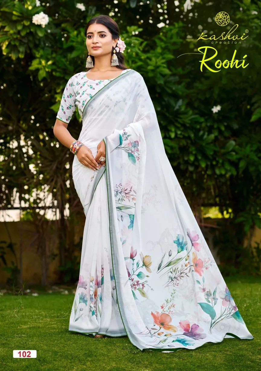 Kashvi Roohi Raga Digital Printed Casual Wear Saree Collection Sarees