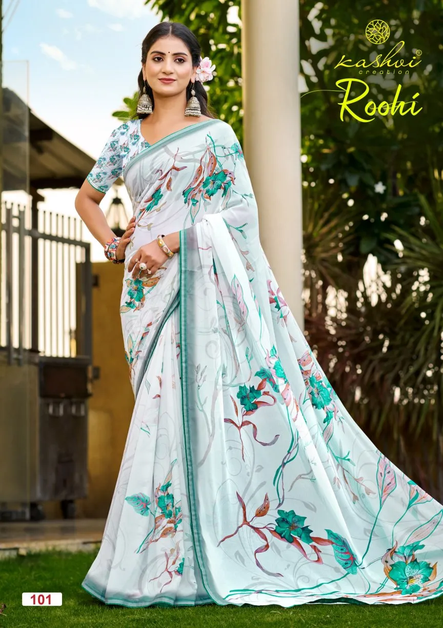 Kashvi Roohi Raga Digital Printed Casual Wear Saree Collection Sarees