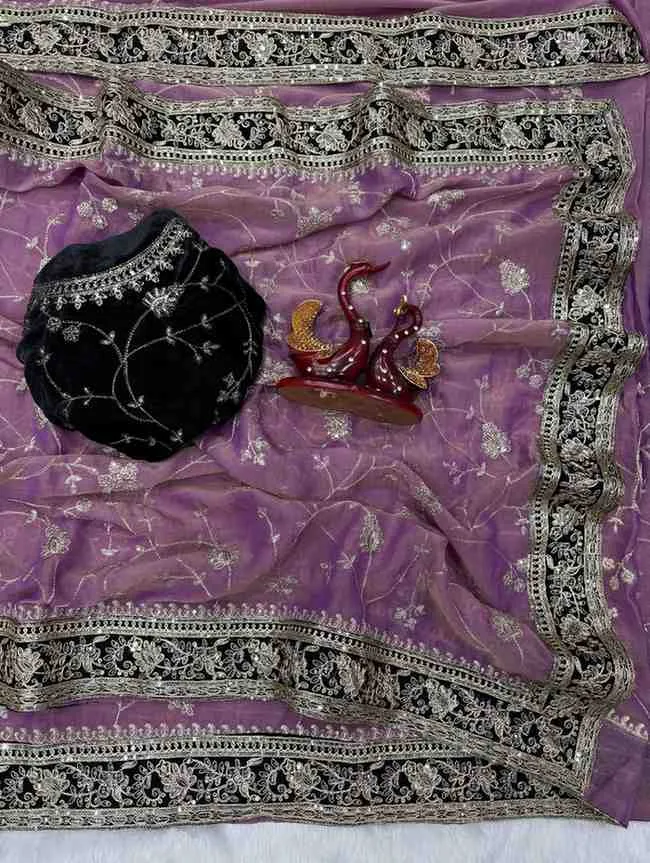 Kc 207 Moss Silk Sequins and Zari Worked Designer Saree Collection Sarees