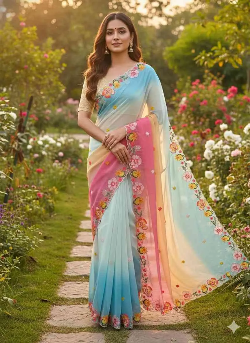 Kc 39 Georgette Sequence Party Wear Saree Collection Sarees - Image 3