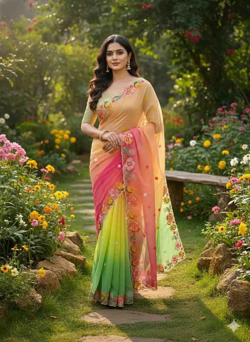 Kc 39 Georgette Sequence Party Wear Saree Collection Sarees - Image 7