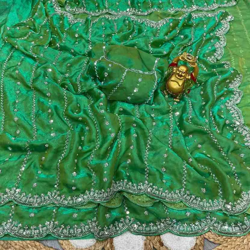 Kc 75 Space Silk Sequence Handworked Designer Saree Collection Sarees