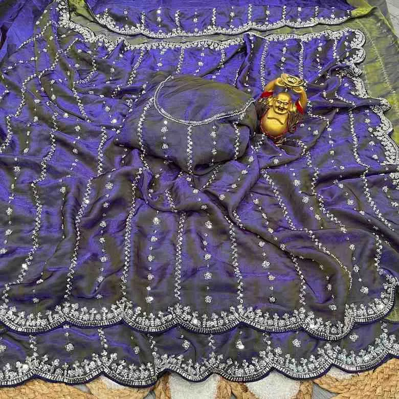 Kc 75 Space Silk Sequence Handworked Designer Saree Collection Sarees