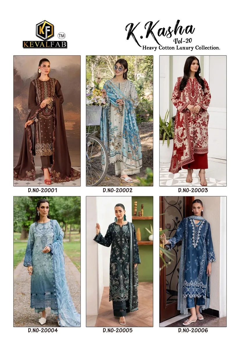 Keval K Kasha Vol 20 Unstitched Suits