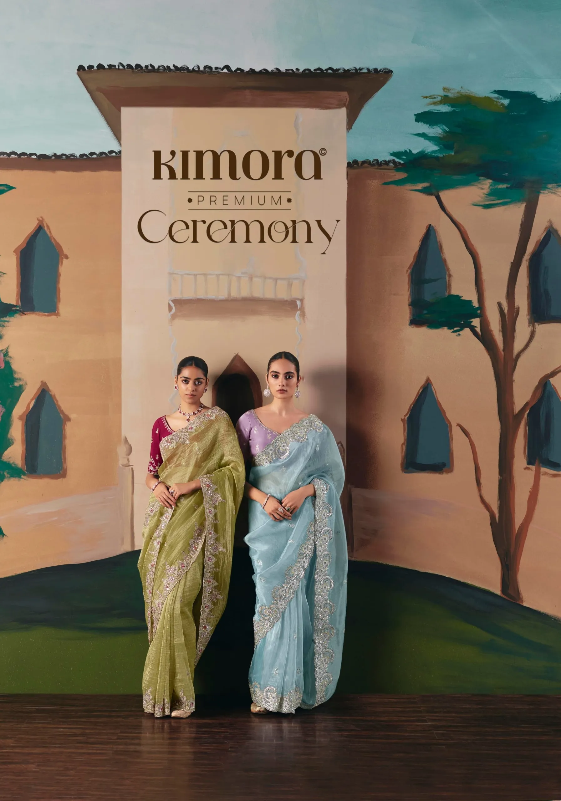 Kimora Ceremony Fancy with Designer Embroidery Saree Collection Sarees