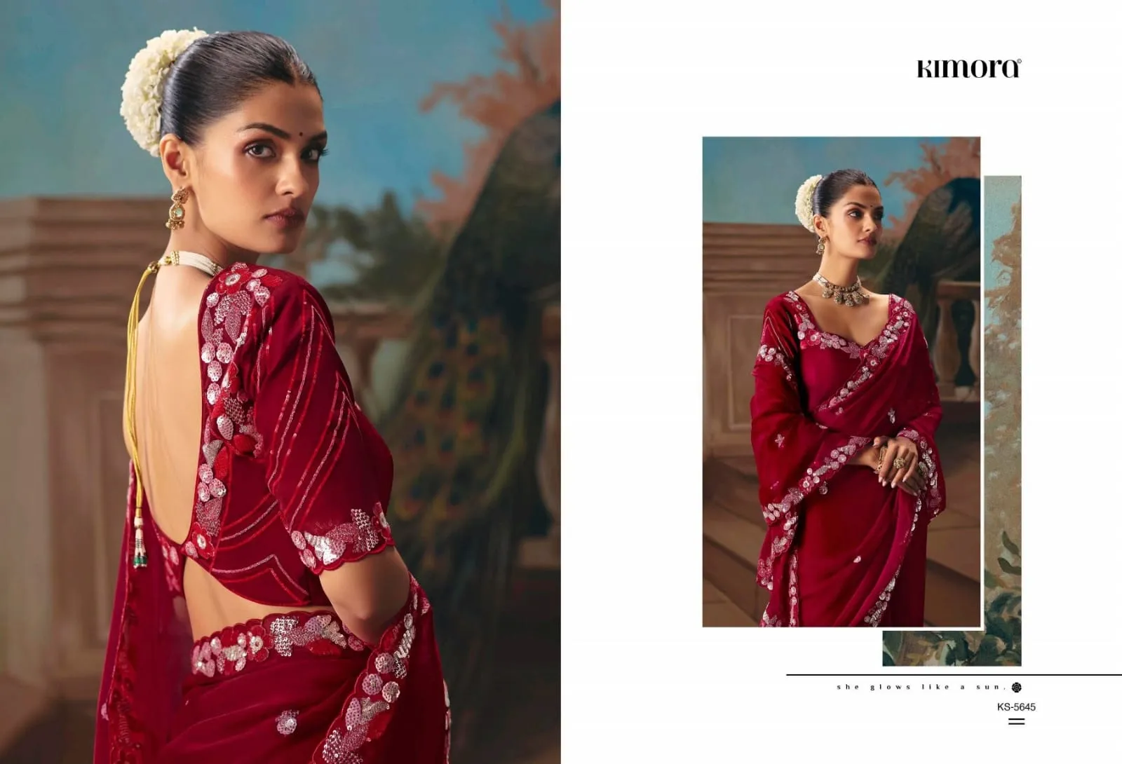Kimora Kajal Fancy Thread Embroidered Work Designer Saree Collection Sarees - Image 14