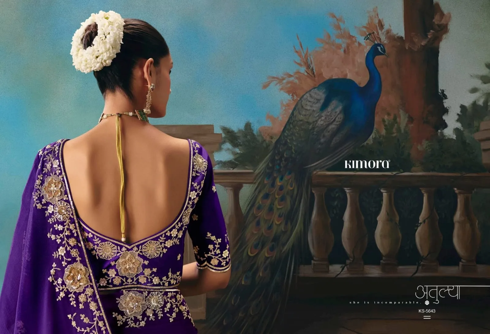 Kimora Kajal Fancy Thread Embroidered Work Designer Saree Collection Sarees - Image 3