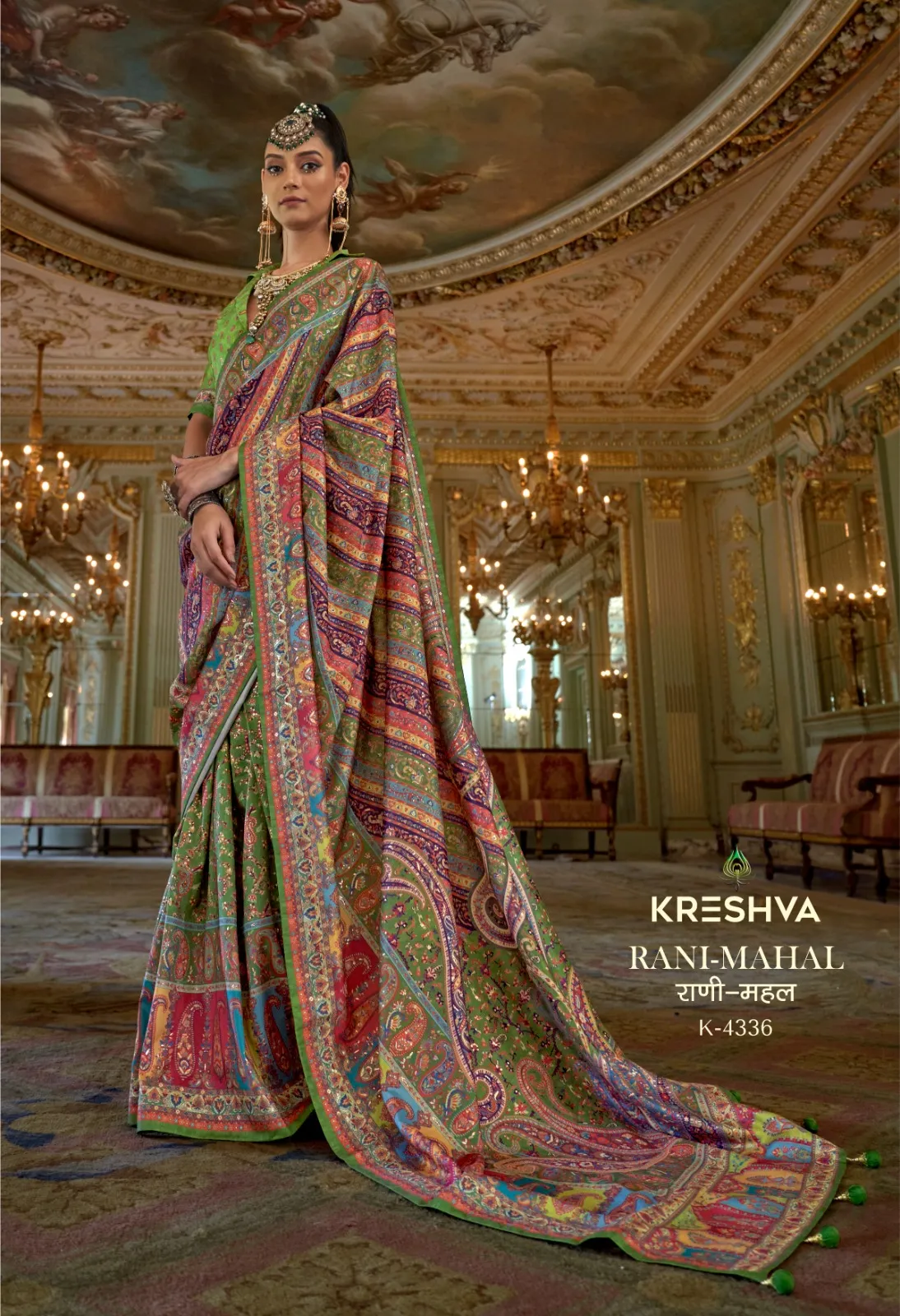 Kreshva Rani Mahal Silk Printed Glory Finish Saree Collection Sarees