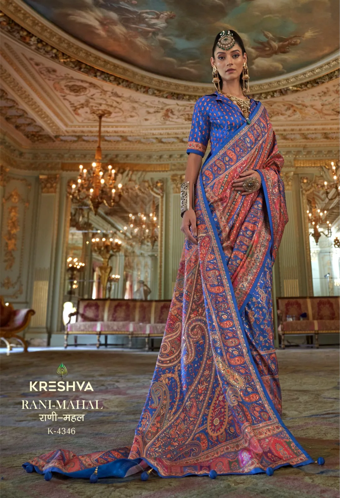 Kreshva Rani Mahal Silk Printed Glory Finish Saree Collection Sarees