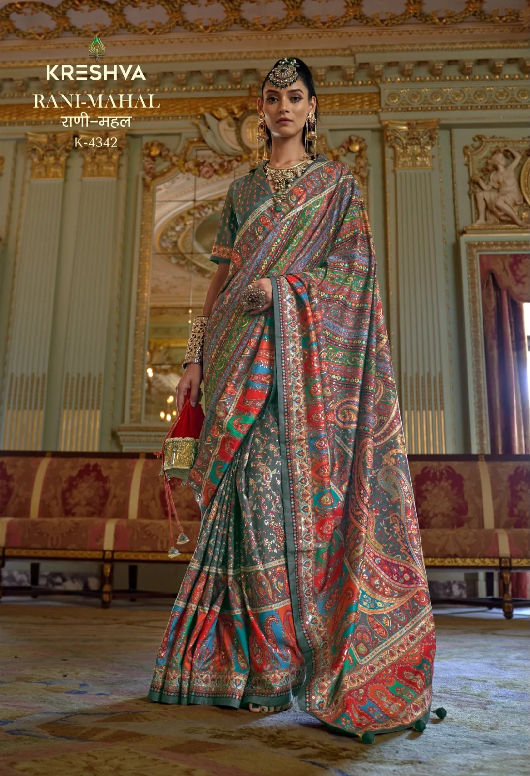 Kreshva Rani Mahal Silk Printed Glory Finish Saree Collection Sarees