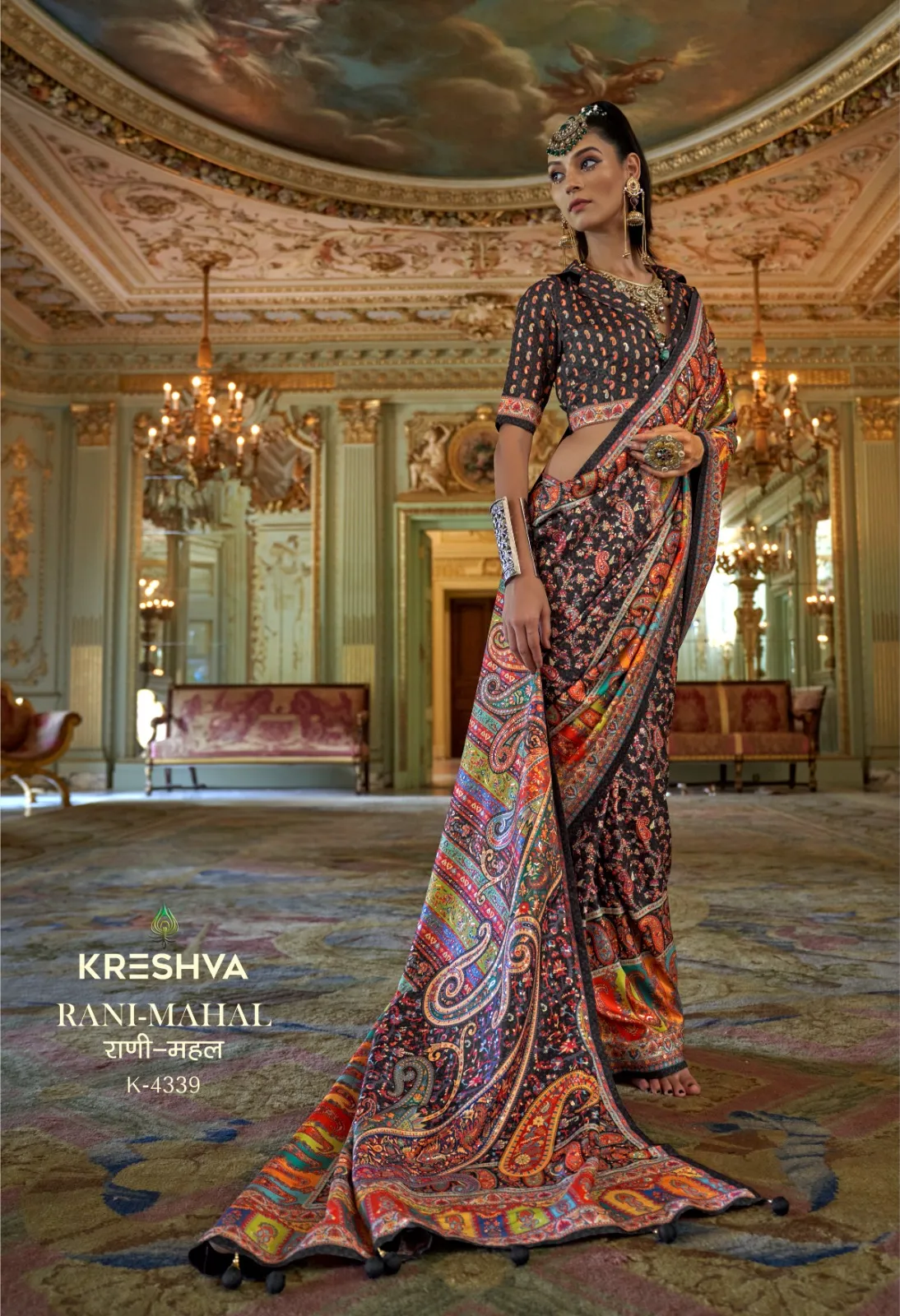 Kreshva Rani Mahal Silk Printed Glory Finish Saree Collection Sarees