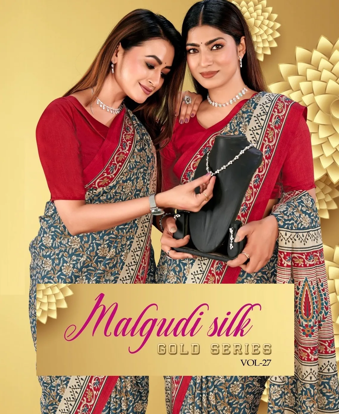 Malgudi Silk Vol 27 Cracle Silk Printed Uniform Saree Collection Sarees