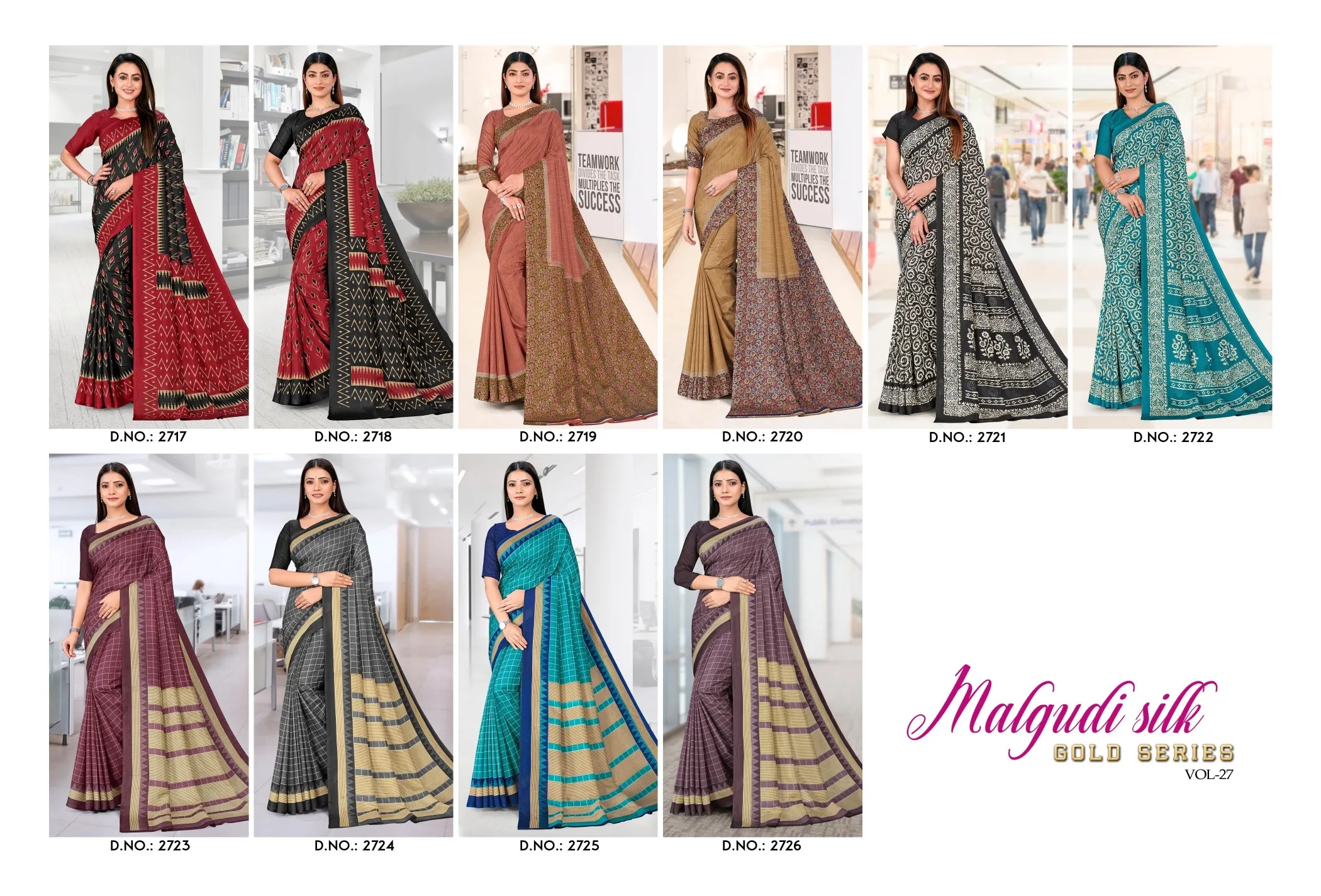 Malgudi Silk Vol 27 Cracle Silk Printed Uniform Saree Collection Sarees