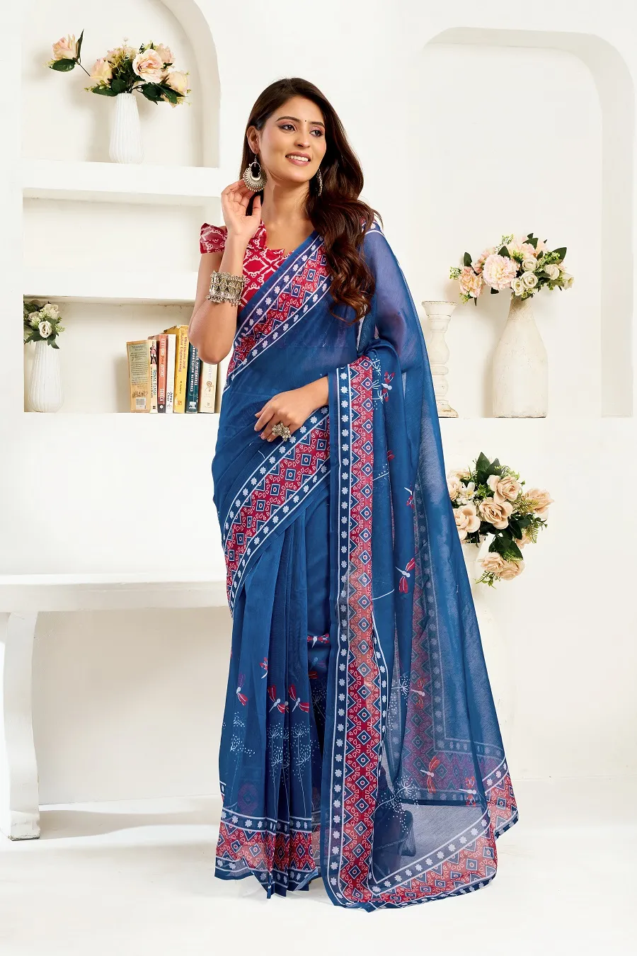 Meera 327 Linen Printed Ready to Wear Beautiful Saree Collection Sarees