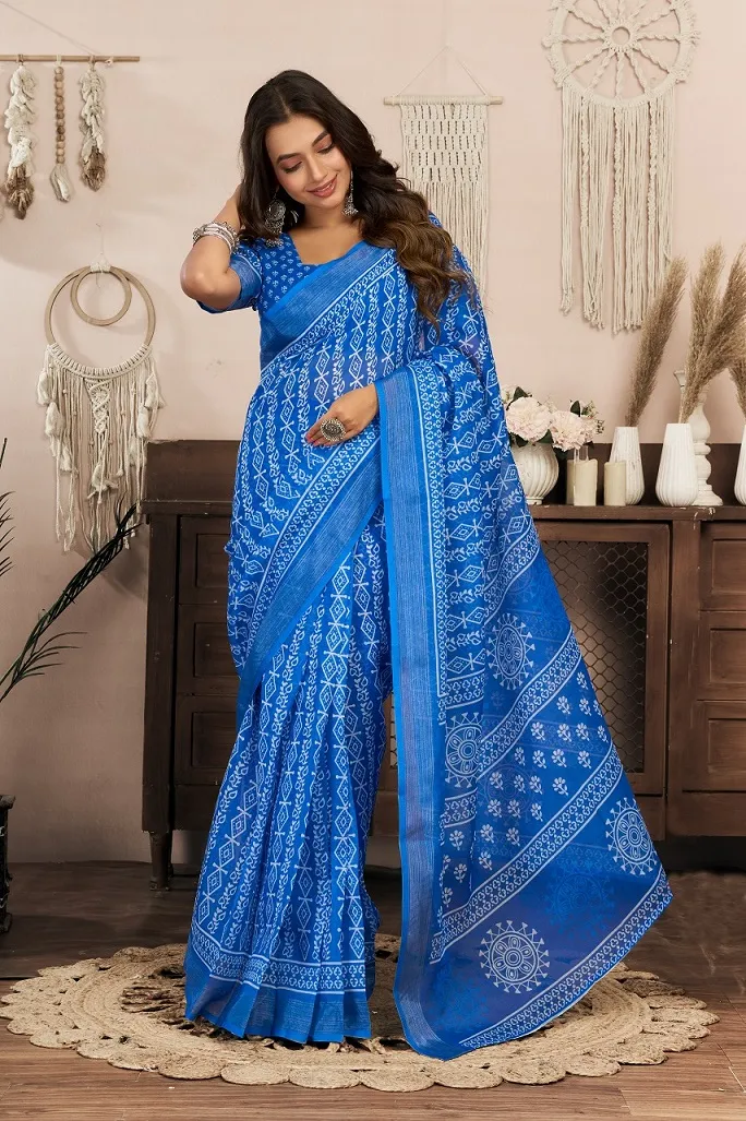 Meera 328 Linen Printed Ready to Wear Fancy Saree Collection Sarees