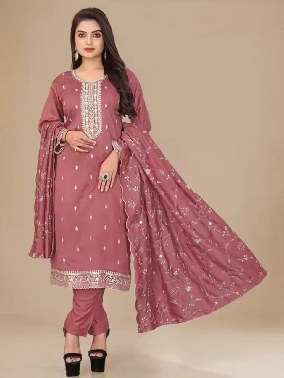 LFK Mishri Kurti Pant Dupatta Set Wholesale Online