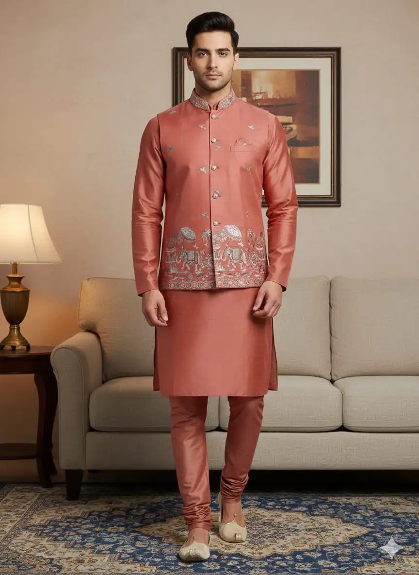 Shyam Vol 75 Wedding Kurta Pajama With Jacket For Men