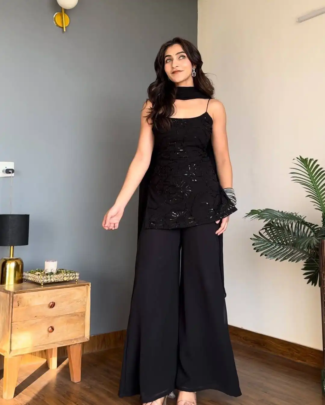 SBD 1825 Women Black Readymade Dress Wholesale Market