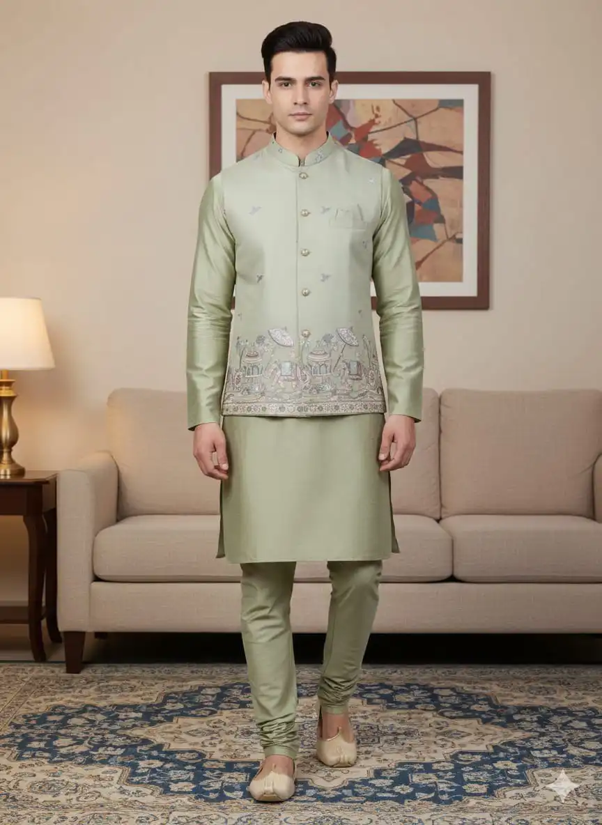 Shyam Vol 75 Wedding Kurta Pajama With Jacket For Men