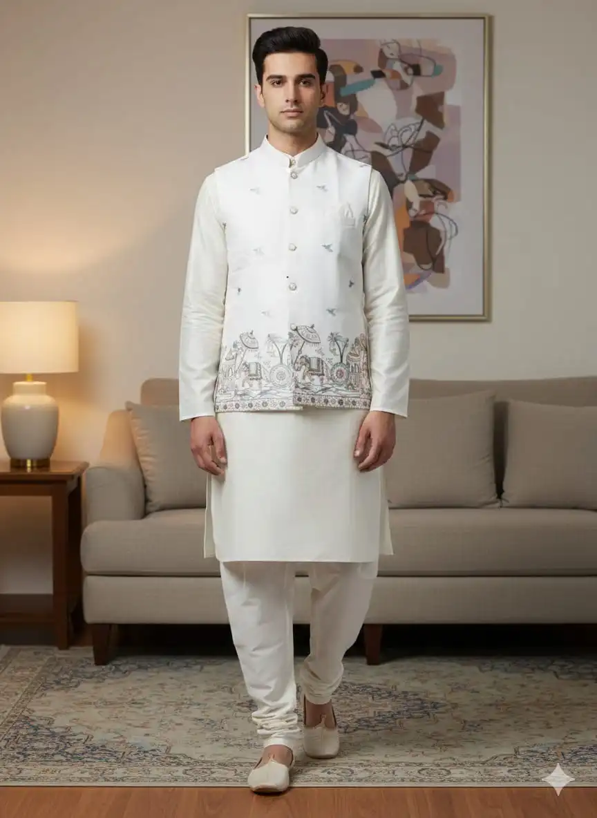 Shyam Vol 75 Wedding Kurta Pajama With Jacket For Men