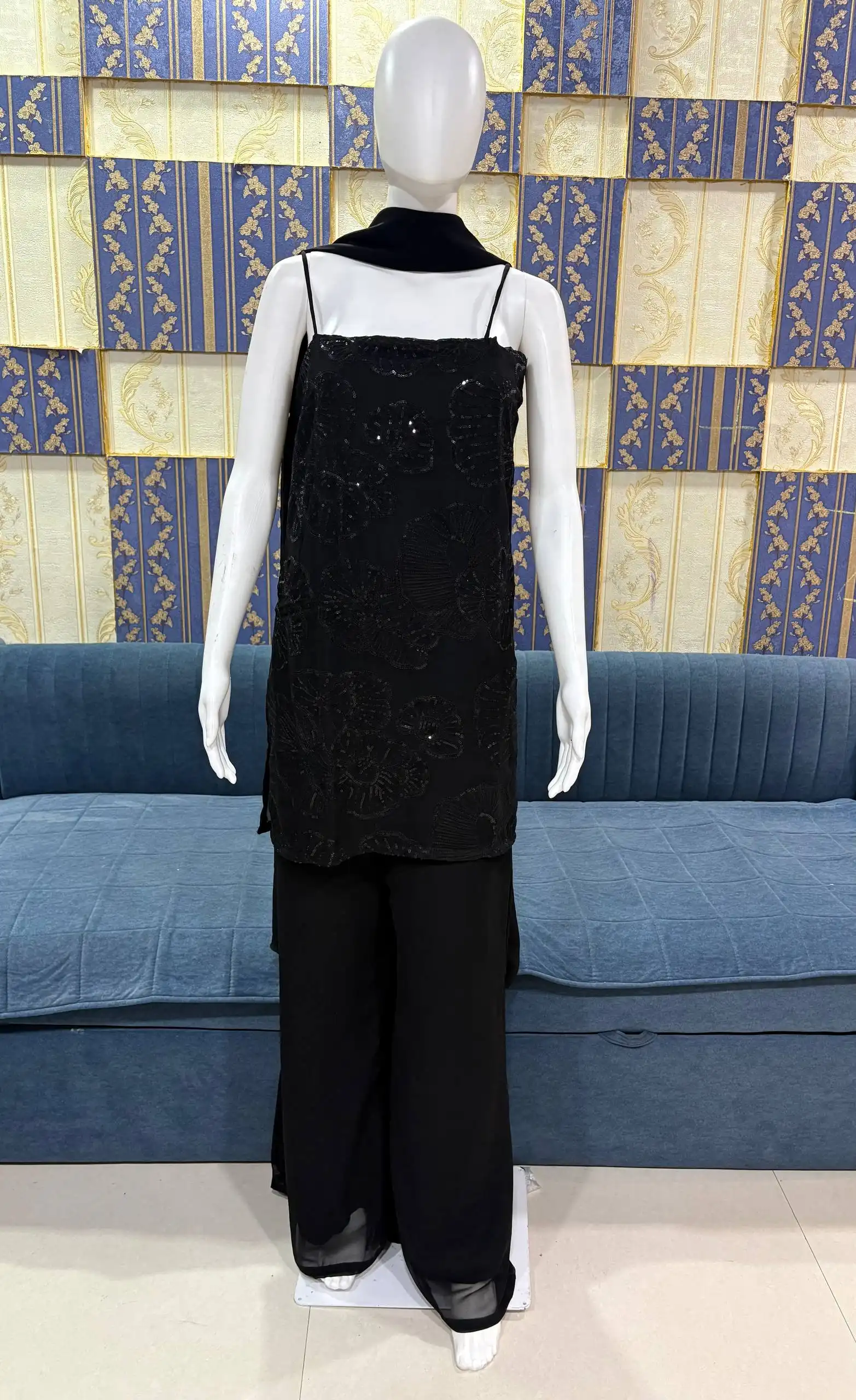 SBD 1825 Women Black Readymade Dress Wholesale Market